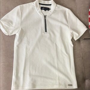 Mauvais White Zip Polo Shirt